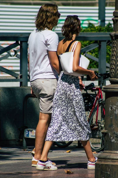 Sevilha Espanha Agosto 2021 Passeio Pedestre Pelas Ruas Sevilha Durante — Fotografia de Stock