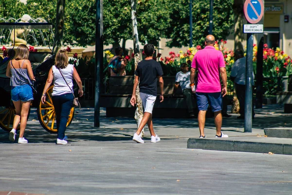 Seville Spain August 2021 Pedestrian Walking Streets Seville Coronavirus Outbreak — Stock Photo, Image