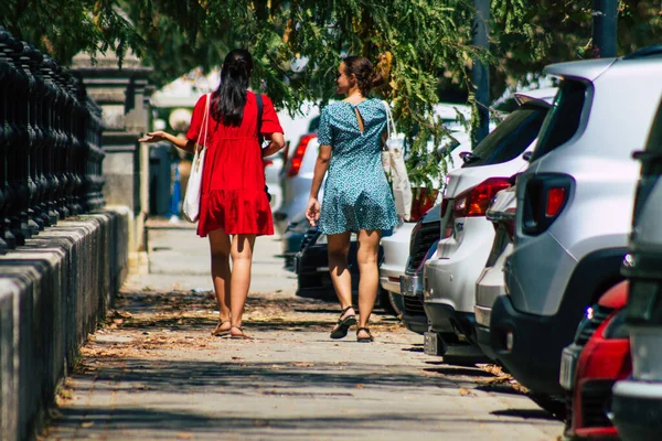 Seville Spain August 2021 Pedestrian Walking Streets Seville Coronavirus Outbreak — Stock Photo, Image