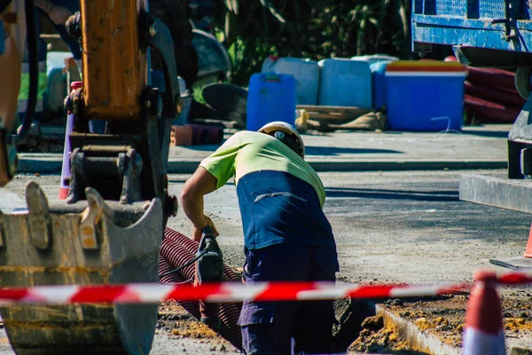 Sevilla España Agosto 2021 Trabajadores Las Calles Sevilla Ciudad Emblemática — Foto de Stock