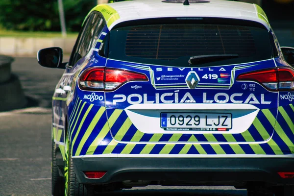 Севилья Испания Сентября 2021 Года Местная Полицейская Машина Патрулирует Улицы — стоковое фото
