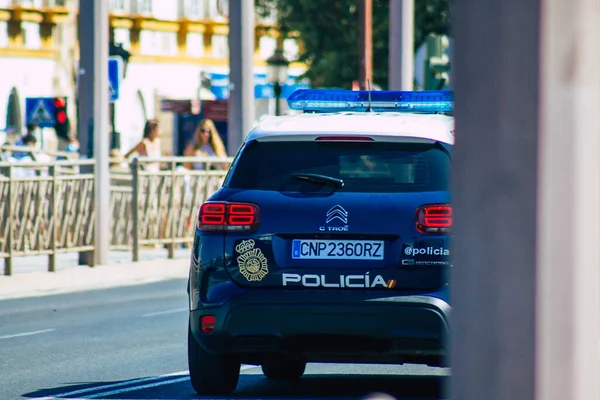 Sevilha Espanha Setembro 2021 Carro Polícia Patrulhando Nas Ruas Sevilha — Fotografia de Stock