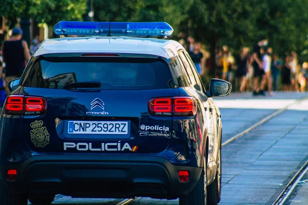 Sevilla Španělsko Září 2021 Policejní Auto Hlídkující Ulicích Sevilly Symbolického — Stock fotografie