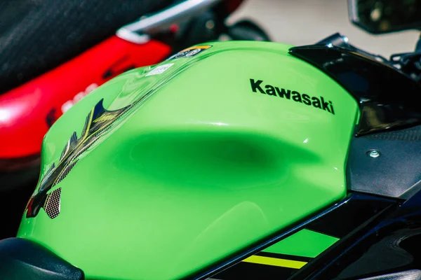 Séville Espagne Septembre 2021 Kawasaki Ninja 650 Moto Garée Dans — Photo