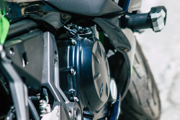 Sevilha Espanha Setembro 2021 Kawasaki Ninja 650 Motocicleta Estacionada Nas — Fotografia de Stock