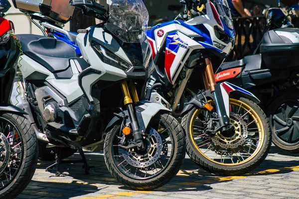 Séville Espagne Septembre 2021 Motos Garées Dans Les Rues Séville — Photo