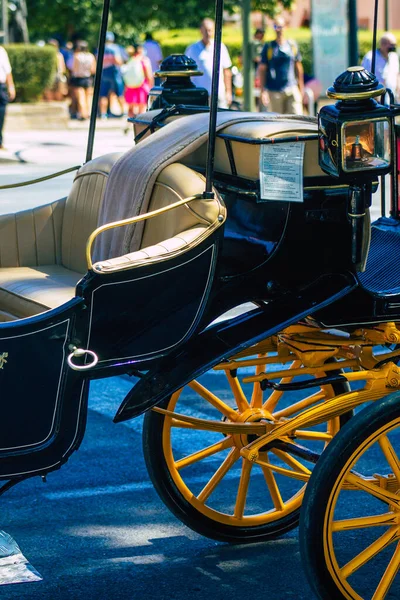 Seville Spain September 2021 Horse Drawn Carriage Ride Streets Seville — Stock Photo, Image