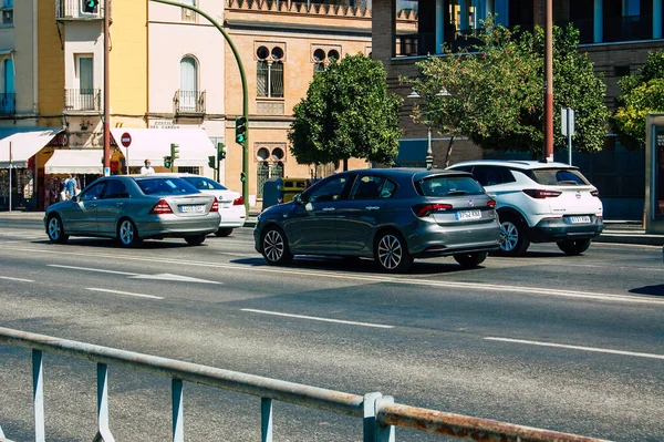 Sevilha Espanha Setembro 2021 Engarrafamento Nas Ruas Sevilha Cidade Emblemática — Fotografia de Stock