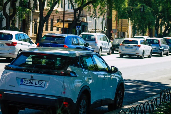 Seville Spain September 2021 Traffic Jam Streets Seville Emblematic City — Stock Photo, Image