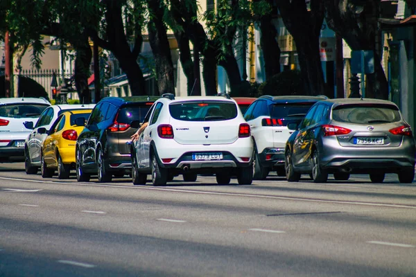 Seville Spain September 2021 Traffic Jam Streets Seville Emblematic City — Stock Photo, Image