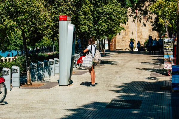 Siviglia Spagna Settembre 2021 Biciclette Accessibili Noleggio Brevi Periodi Tempo — Foto Stock