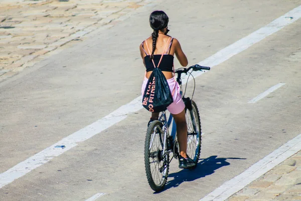 Sevilla España Septiembre 2021 Paseos Bicicleta Por Las Calles Sevilla — Foto de Stock