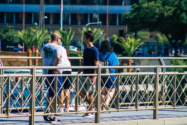 Seville Spain September 2021 Pedestrians Walking Street Coronavirus Outbreak Hitting — Stock Photo, Image