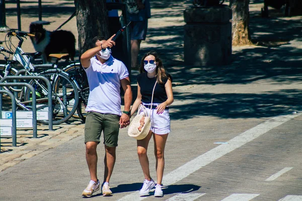 Séville Espagne Septembre 2021 Les Piétons Marchant Dans Rue Pendant — Photo