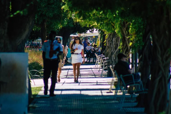 Sevilla Spanien September 2021 Fußgänger Die Während Des Coronavirus Ausbruchs — Stockfoto