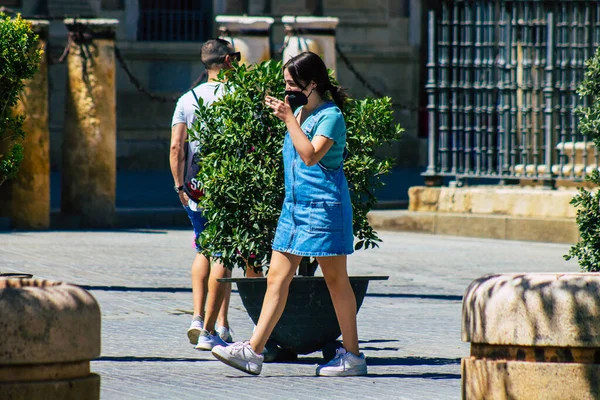 Séville Espagne Septembre 2021 Les Gens Mariage Traditionnel Marchant Dans — Photo