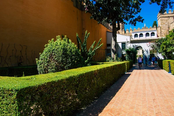 Seville Spain September 2021 Alcazar Seville Its Gardens Fortified Palace — Stock Photo, Image