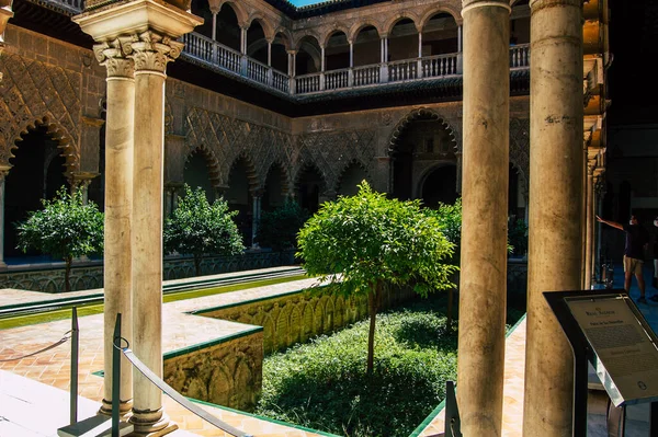 Siviglia Spagna Settembre 2021 Alcazar Siviglia Suoi Giardini Palazzo Fortificato — Foto Stock