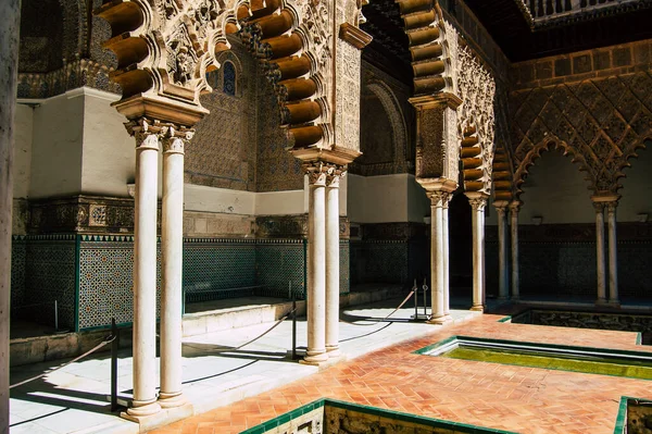 스페인 세빌랴 Seville Spain 2021 세비야의 카사르 Alcazar Seville 정원은 — 스톡 사진