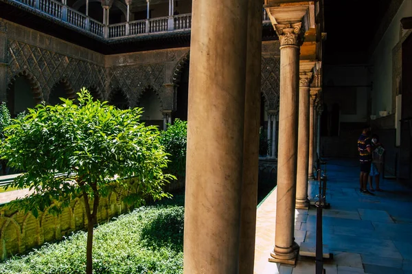 Siviglia Spagna Settembre 2021 Alcazar Siviglia Suoi Giardini Palazzo Fortificato — Foto Stock