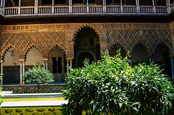 Siviglia Spagna Settembre 2021 Alcazar Siviglia Suoi Giardini Palazzo Fortificato — Foto Stock