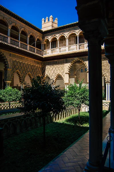 Siviglia Spagna Settembre 2021 Alcazar Siviglia Suoi Giardini Palazzo Fortificato — Foto Stock