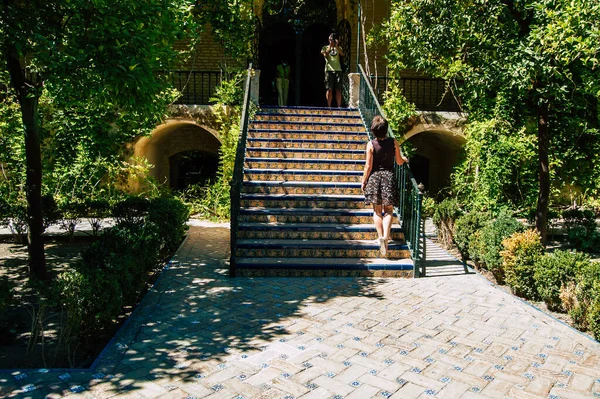 Seville Spain September 2021 Alcazar Seville Its Gardens Fortified Palace — Stock Photo, Image