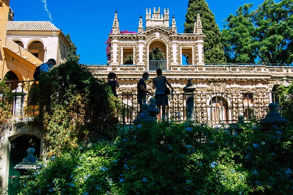 Seville Spain September 2021 Alcazar Seville Its Gardens Fortified Palace — Stock Photo, Image