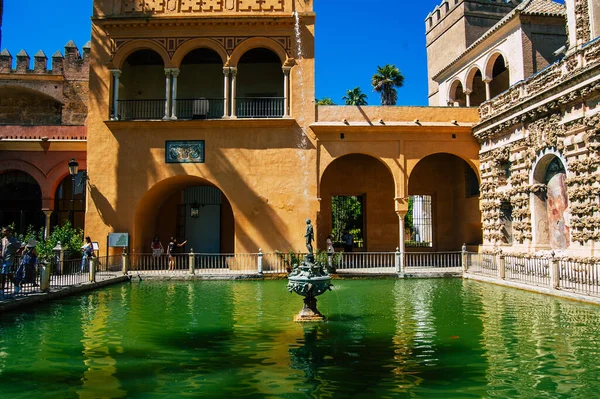 Seville Spain September 2021 Alcazar Seville Its Gardens Fortified Palace — Stock Photo, Image