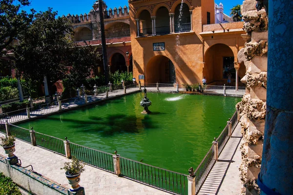 Seville Spain September 2021 Alcazar Seville Its Gardens Fortified Palace — Stock Photo, Image