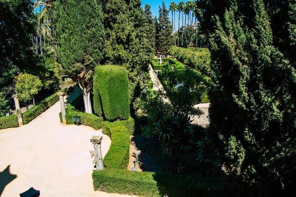 Sevilla Spanya Eylül 2021 Sevilla Alcazar Bahçeleri Müslüman Döneminden Kalma — Stok fotoğraf