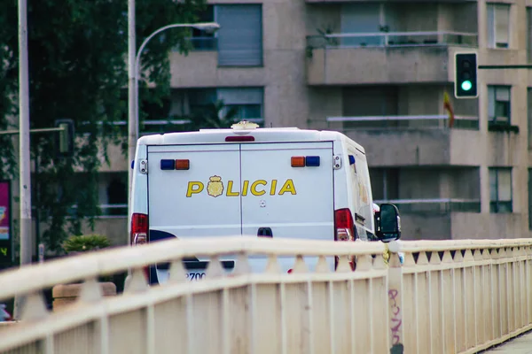 Sevilla Španělsko Září 2021 Policejní Auto Hlídkující Ulicích Sevilly Během — Stock fotografie