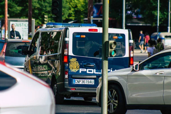 Sevilha Espanha Setembro 2021 Carro Polícia Patrulhando Nas Ruas Sevilha — Fotografia de Stock