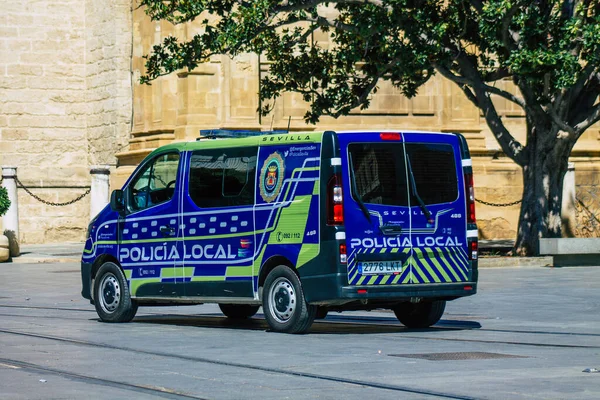 Sevilla España Septiembre 2021 Patrulla Policial Patrulla Por Las Calles — Foto de Stock