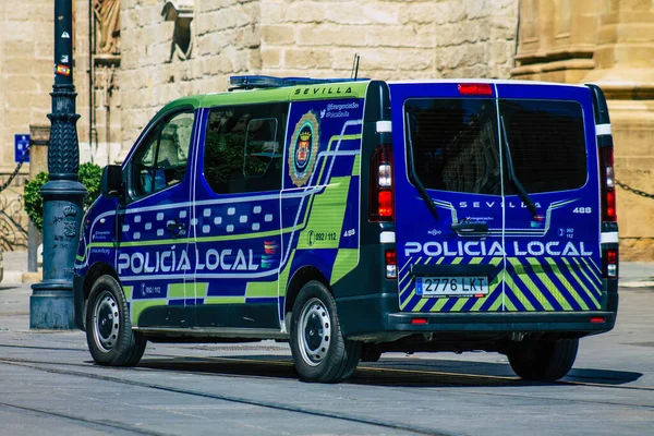 Sevilla España Septiembre 2021 Patrulla Policial Patrulla Por Las Calles — Foto de Stock