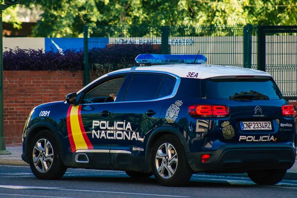 Sewilla Hiszpania Września 2021 Policyjny Samochód Patrolujący Ulice Sewilli Podczas — Zdjęcie stockowe