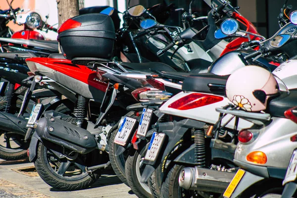 Séville Espagne Septembre 2021 Motos Garées Dans Les Rues Séville — Photo