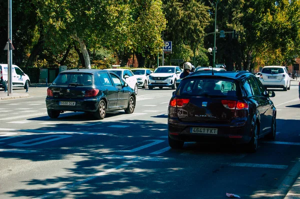 Seville Spain September 2021 Traffic Jam Streets Seville Emblematic City — Stock Photo, Image