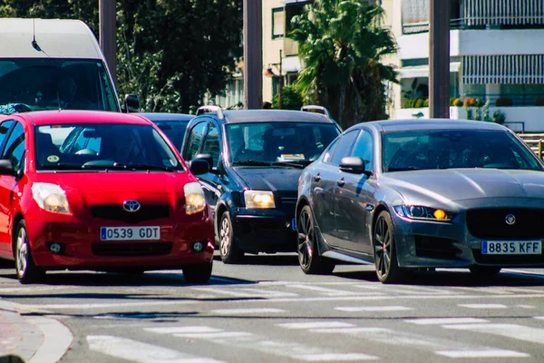 Seville Spain September 2021 Traffic Jam Streets Seville Emblematic City — Stock Photo, Image