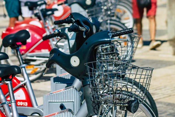 Séville Espagne Septembre 2021 Location Vélos Accessibles Pour Courtes Périodes — Photo