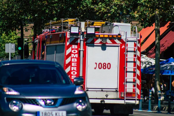 Seville Spain September 2021 Fire Engine Streets Seville Emblematic City — Stock Photo, Image