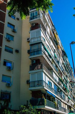 Seville İspanya 18 Eylül 2021 İspanya 'nın güneyinde, sembolik şehir ve Endülüs Bölgesi' nin başkenti Sevilla şehrinde yer alan bina.