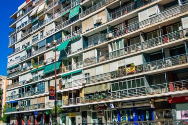 Seville İspanya 18 Eylül 2021 İspanya 'nın güneyinde, sembolik şehir ve Endülüs Bölgesi' nin başkenti Sevilla şehrinde yer alan bina.