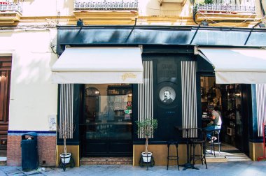 Seville İspanya 18 Eylül 2021 İspanya 'nın güneyinde, sembolik şehir ve Endülüs Bölgesi' nin başkenti Sevilla şehrinde yer alan bina.