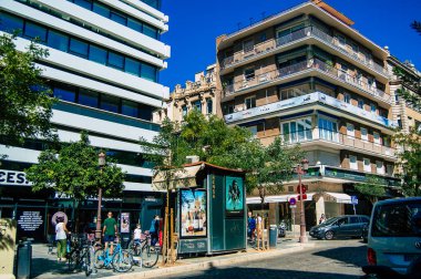 Seville İspanya 18 Eylül 2021 İspanya 'nın güneyinde, sembolik şehir ve Endülüs Bölgesi' nin başkenti Sevilla şehrinde yer alan bina.