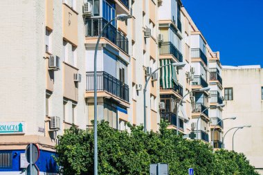 Seville İspanya 18 Eylül 2021 İspanya 'nın güneyinde, sembolik şehir ve Endülüs Bölgesi' nin başkenti Sevilla şehrinde yer alan bina.