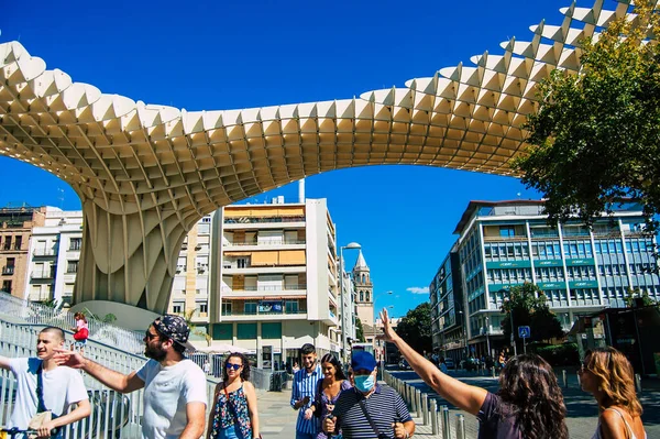 Sevilla Automatische Übersetzung Spanien September 2021 Stadtbild Von Sevilla Emblematische — Stockfoto