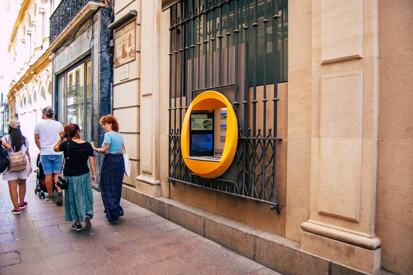 Sevilla Spanien September 2021 Geldautomat Den Straßen Von Sevilla Einer — Stockfoto