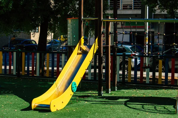 Seville Spain September 2021 Playground Located Streets Seville Coronavirus Outbreak — Stock Photo, Image