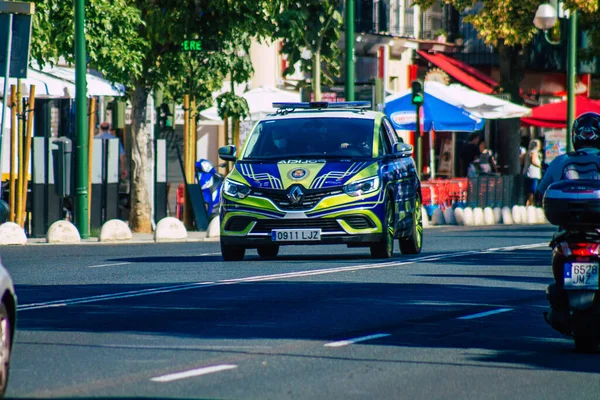 Sevilla España Septiembre 2021 Patrulla Policial Patrulla Por Las Calles — Foto de Stock